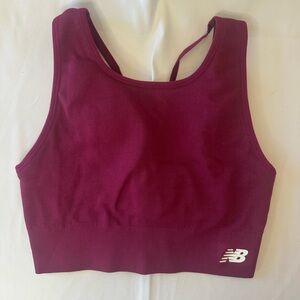New Balance Women's Deep Burgundy Ribbed Sports Bra